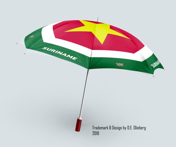 Realistic-Umbrella-MockUp Surinaamse Vlag Paraplu